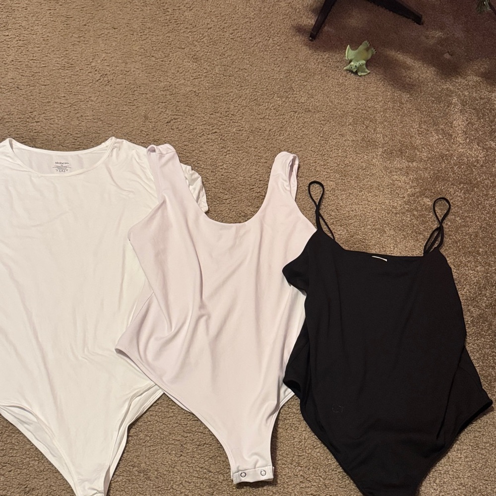 White and Black Bodysuit Set